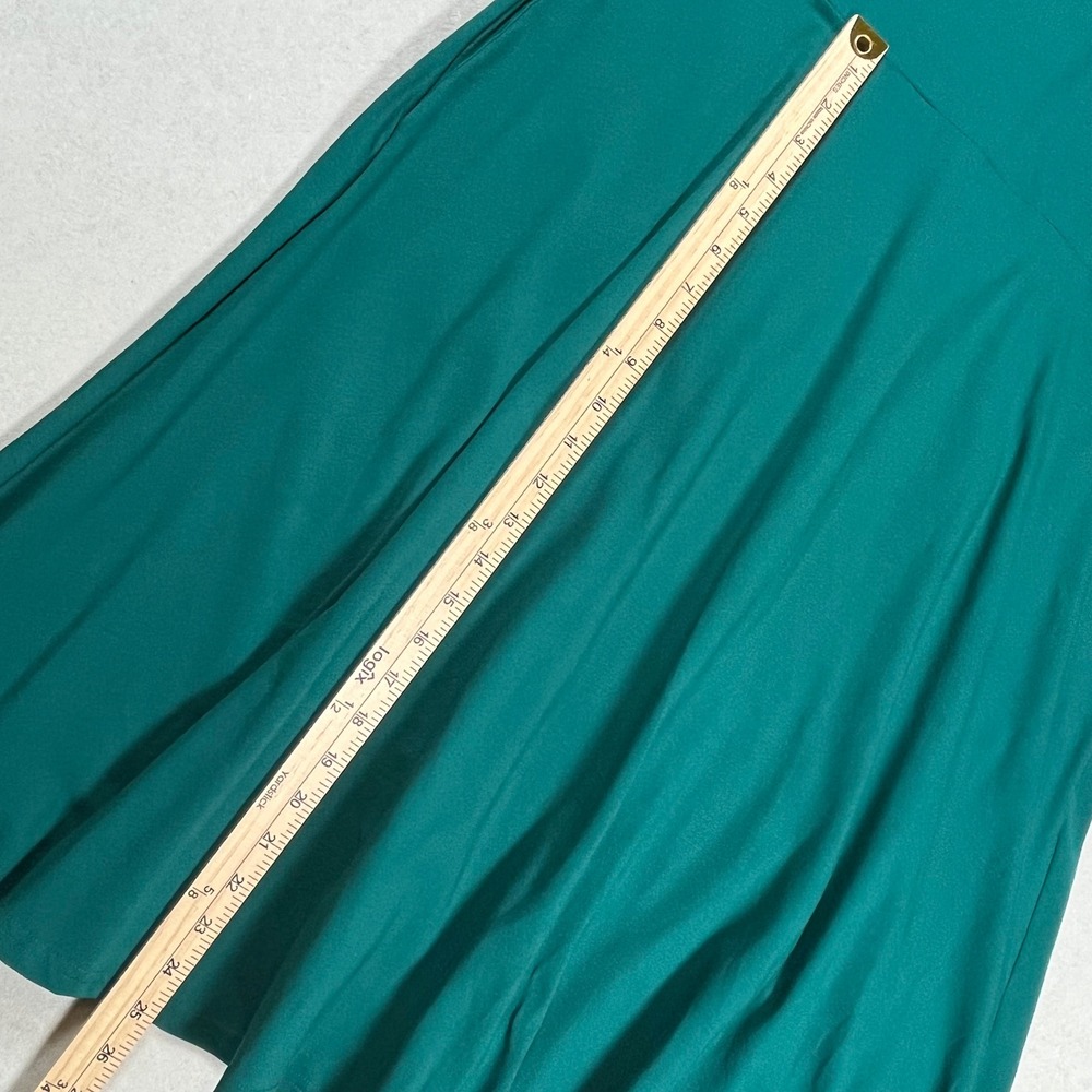 Pact Fit and Flare Dress Women XXL Teal Green Organic Cotton 3/4 Sleeve V-Neck - Picture 8 of 8